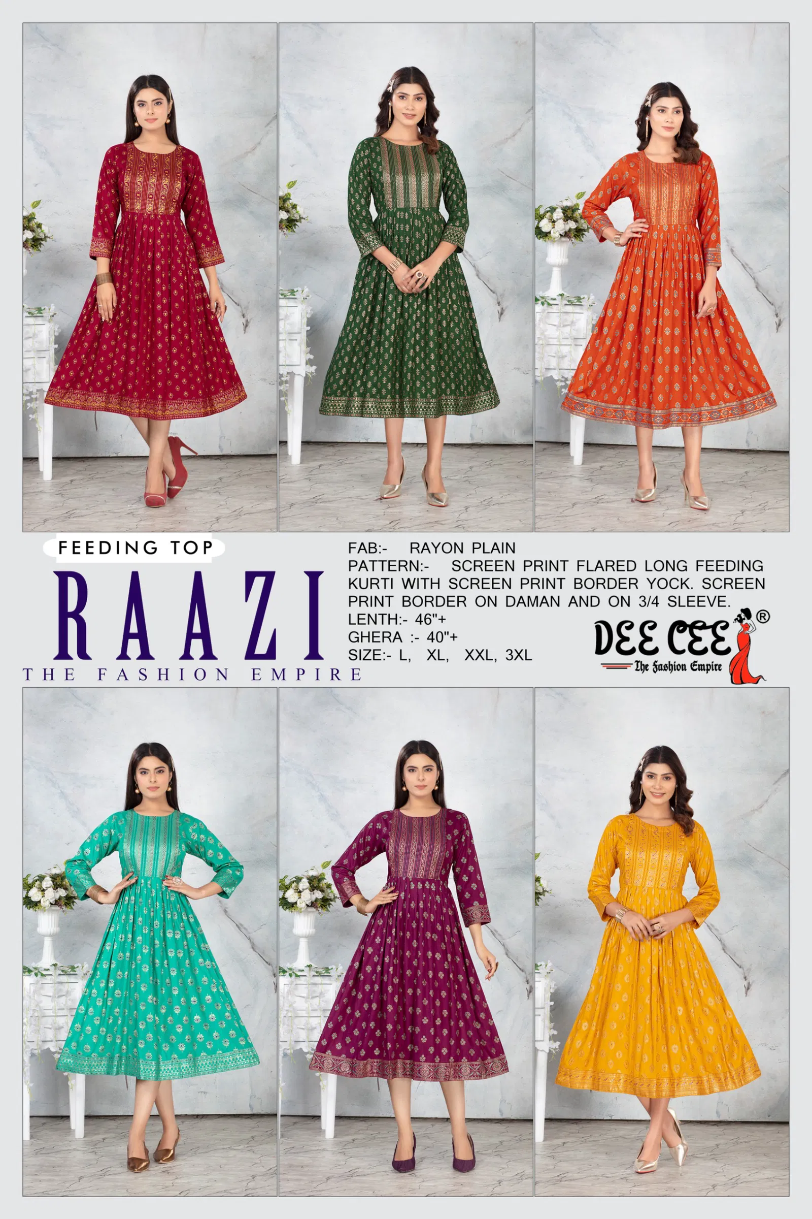 Raazi By Deecee Casual Wear Fancy Rayon Kurtis Wholesale Online